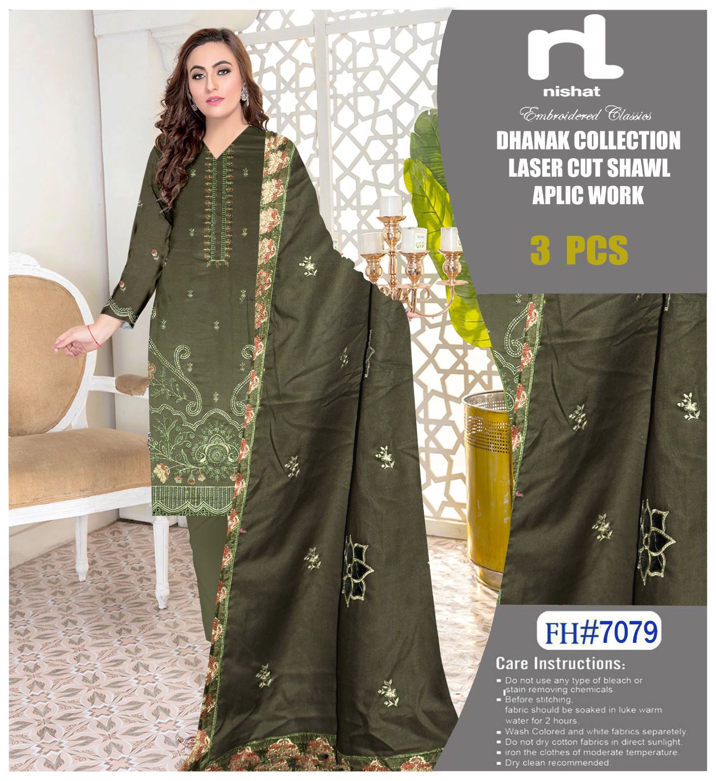 Brand Nishat Vol'24 Available in Dhanak Fabrics 3pc!!